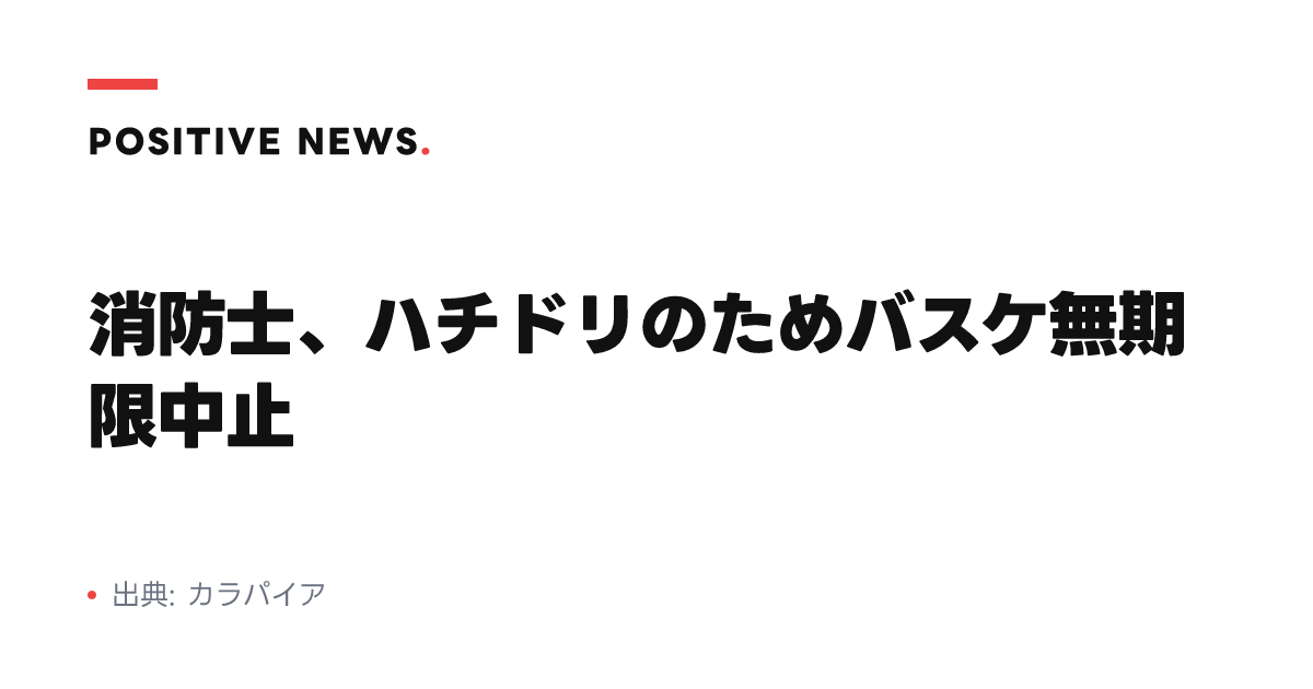 消防士、ハチドリのためバスケ無期限中止