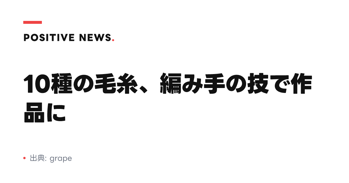 10種の毛糸、編み手の技で作品に